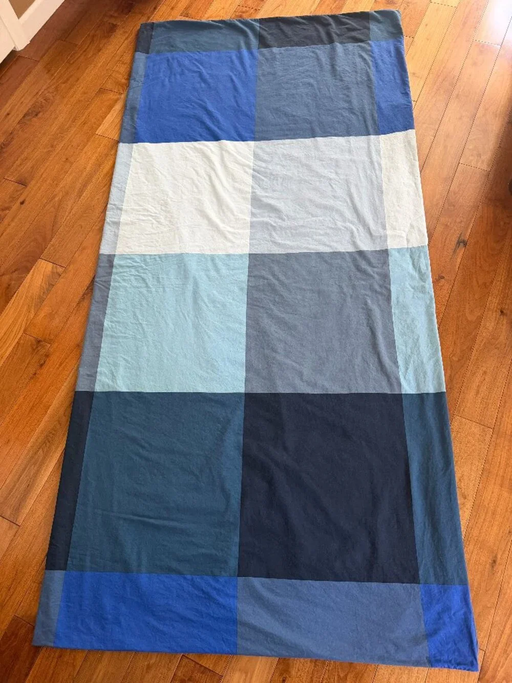 IKEA BRUNKRISSLA Blue Plaid Full/Queen Duvet Cover & Shams Set